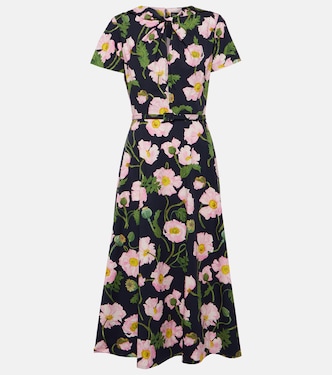Floral cotton poplin midi dress | Oscar de la Renta