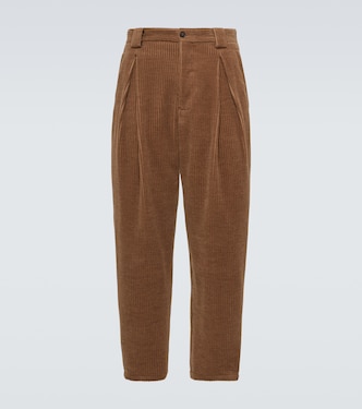Wool and cashmere corduroy tapered pants | Giorgio Armani