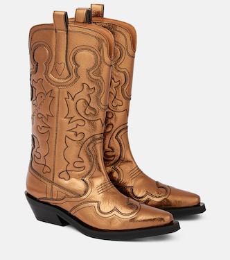 Botas altas Black Feminine de piel sintética | Ganni