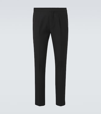 Pantalon droit en soie, laine et mohair | Brunello Cucinelli