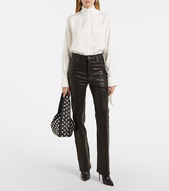 Pantalon Le High Straight Long en cuir | Frame