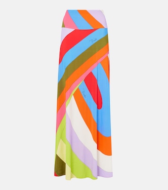 Iride jersey satin maxi skirt | Pucci