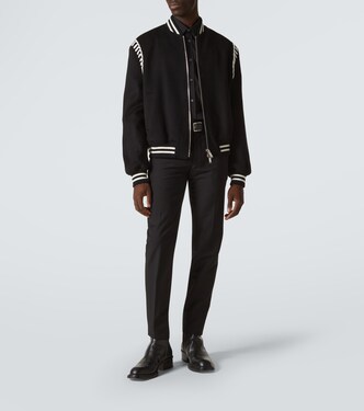 Bestickte Bomberjacke aus Wolle | McQueen