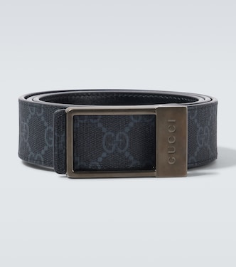 Wendbarer Gürtel GG aus Leder und Canvas | Gucci