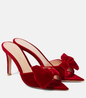 85 bow-detail velvet mules | Gianvito Rossi
