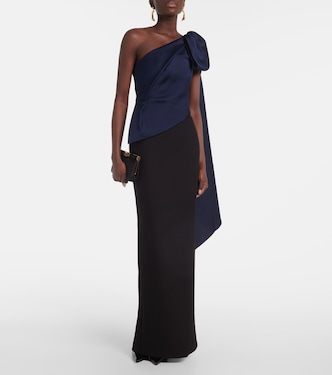 Bow-detail draped taffeta gown | Roland Mouret