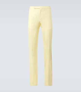 Gerade High-Rise-Hose aus Seide und Leinen | Ralph Lauren Purple Label