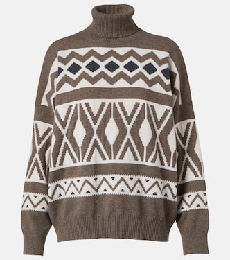Wool, cashmere, and silk jacquard sweater | Brunello Cucinelli