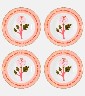 Botanica Rosa set of 4 porcelain soup plates | Bitossi