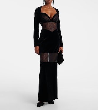 Velvet and lace gown | Nina Ricci