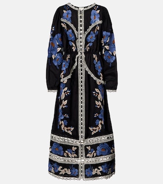 Embroidered floral cotton midi dress | Farm Rio