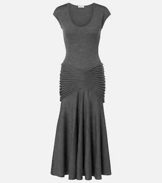 Knitted pleated wool midi dress | Alaïa