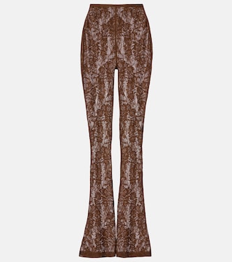 High-rise lace flared pants | Norma Kamali