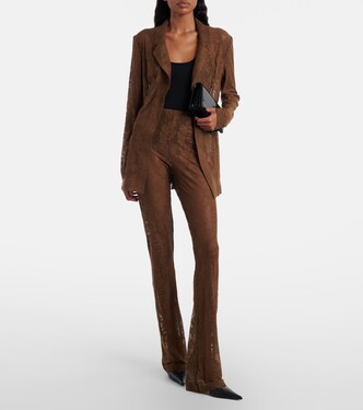 High-rise lace flared pants | Norma Kamali