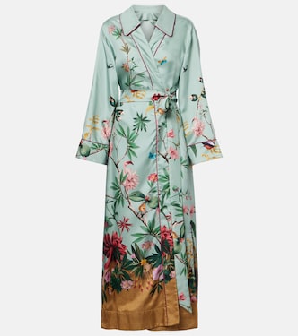 Midnight floral silk wrap dress | La DoubleJ