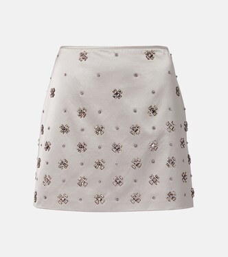 Olenna embellished cotton-blend miniskirt | Veronica Beard