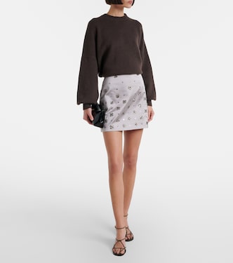 Olenna embellished cotton-blend miniskirt | Veronica Beard