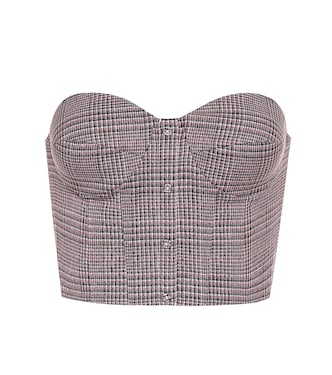 Top bustier raccourci Peggy à carreaux | Rotate