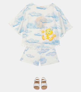 Poncho de algodón estampado | Monnalisa