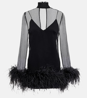 Feather-trimmed minidress | Taller Marmo