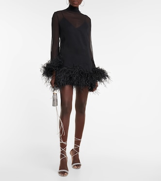 Feather-trimmed minidress | Taller Marmo