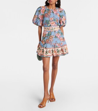 Floral cotton-blend minidress | Farm Rio