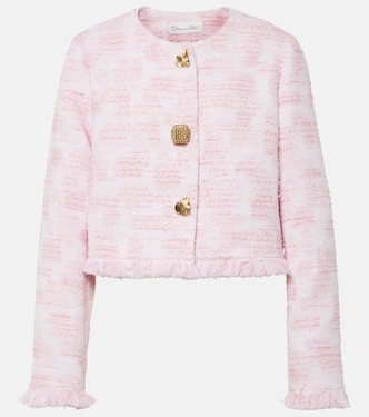 Fringed cropped tweed jacket | Oscar de la Renta