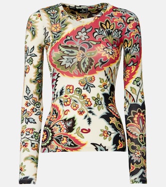 Serafino printed wool-blend T-shirt | Etro