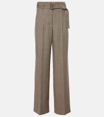 Pantaloni a gamba larga in misto lana | Brunello Cucinelli