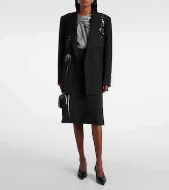 Blazer doppiopetto in lana con paillettes | Jacques Wei