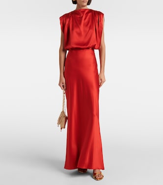 Top cropped in raso di seta arricciato | The Sei