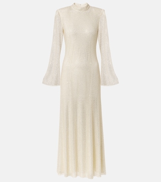 Embellished fishnet midi dress | Self-Portrait