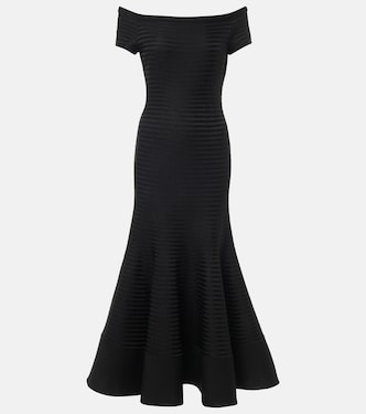 Off-shoulder striped maxi dress | Carolina Herrera