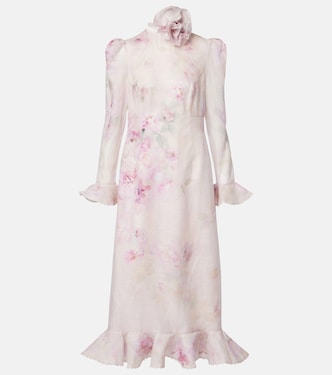 Midikleid Crush aus Leinen und Seide | Zimmermann