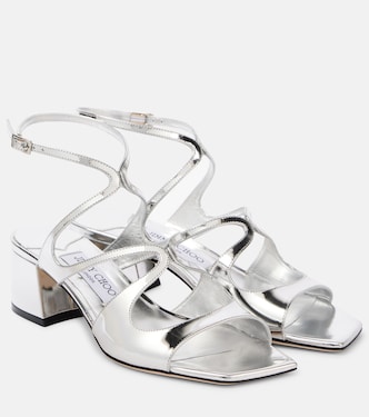 Azilia 45 metallic leather sandals | Jimmy Choo