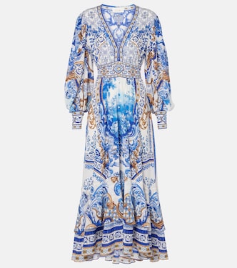 Bedrucktes Midikleid aus Seide | Camilla