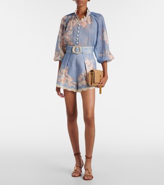 Cascadian floral linen shorts | Zimmermann