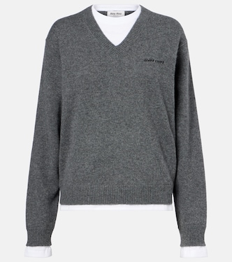 Layered cashmere sweater | Miu Miu