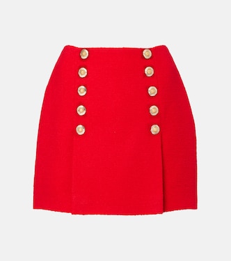 Minigonna in misto lana a pieghe | Balmain