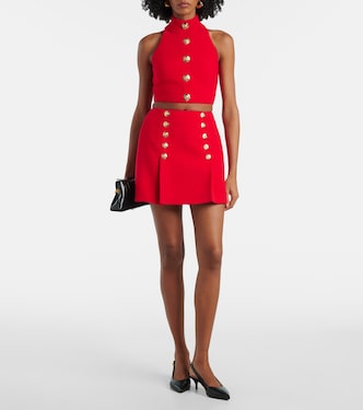 Minigonna in misto lana a pieghe | Balmain