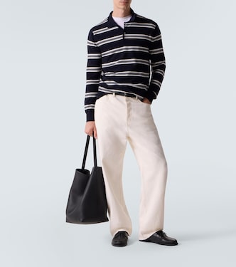 Mr Swansea striped cashmere polo sweater | Arch4