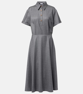 Virgin wool shirt dress | Brunello Cucinelli