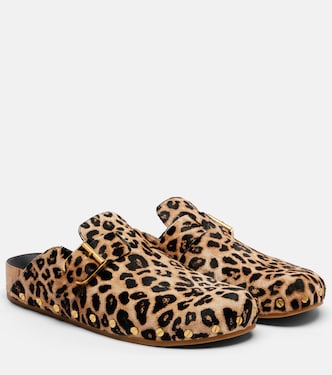 Fern leopard-print calf hair mules | Veronica Beard