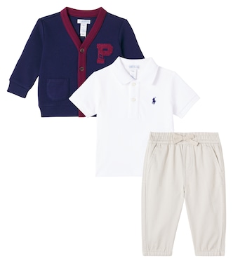 Baby cardigan, polo shirt, and pants set | Polo Ralph Lauren Kids