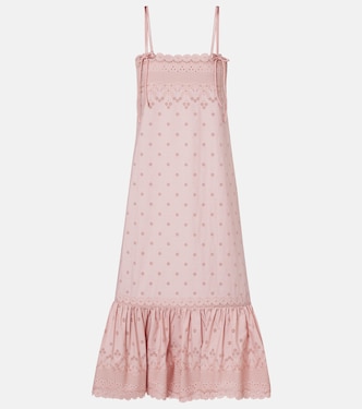 Midikleid aus Baumwolle und Lochspitze | Valentino