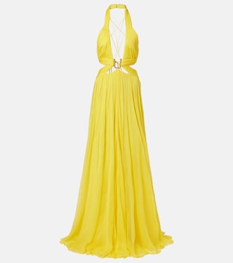Cutout silk chiffon gown | Roberto Cavalli