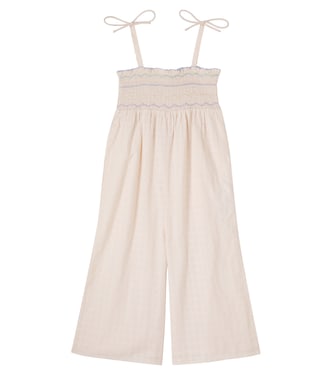 Morli checked shirred cotton jumpsuit | Louise Misha