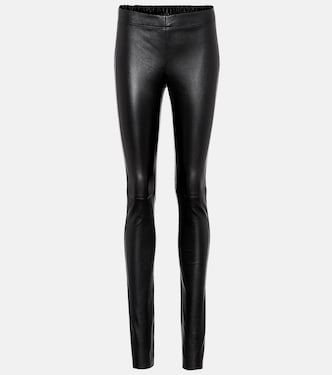 Mid-rise leather leggings | Joseph