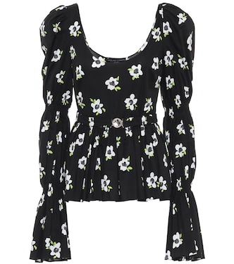 Top Raine a stampa in cotone stretch | Caroline Constas