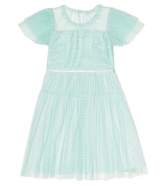 Kleid aus Point d'Esprit-Tüll | Self-Portrait Kids